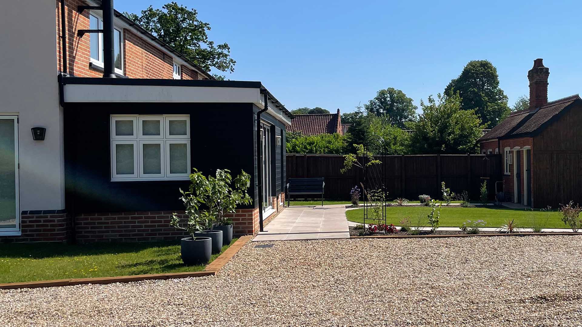 Near Wymondham Rear Extension Side and Garden