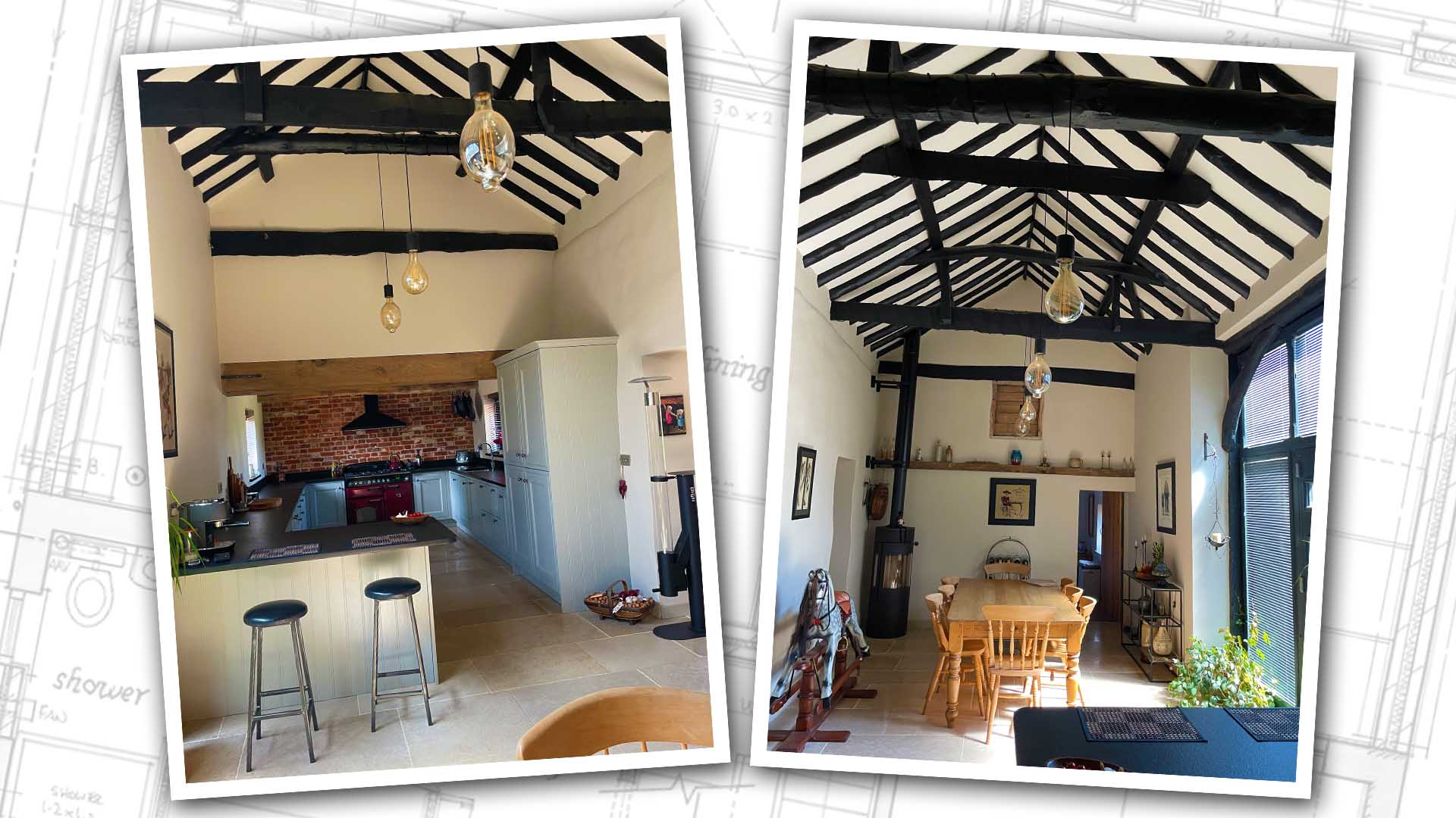 Barn with Garage New Build Kitchen and Dining Room